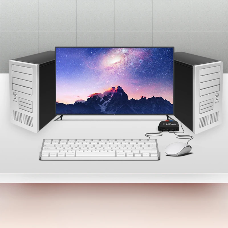 Коммутатор AIXXCO KVM HDMI коммутатор в мышь и клавиатуру высокой четкости порт KVM2