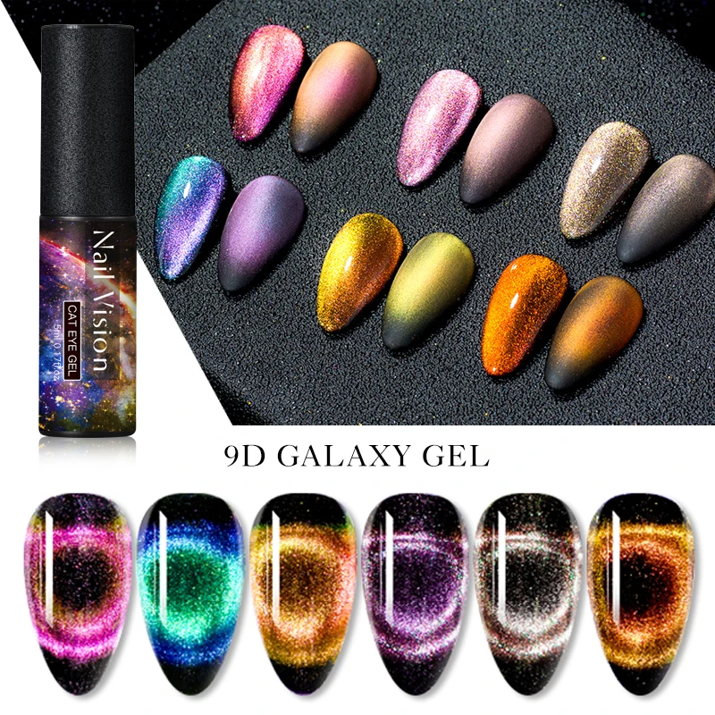 Nail Vision 9D Хамелеон Гель лак для ногтей с эффектом кошачий глаз Магнитный погружной