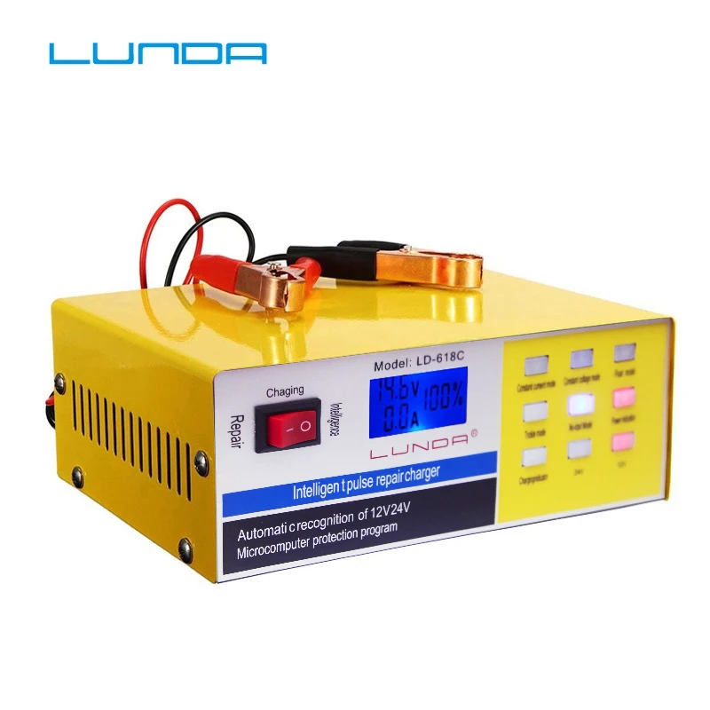 

Car Battery Charger 12v 24v Full Automatic Electric Car Battery Charger Intelligent Pulse Repair Type 200AH for Motorcycle