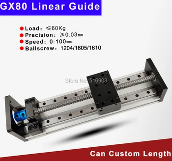 

100MM Effective Travel Length SFU1204 1605 1610 Ballscrew 12 16mm Linear Guide Motion Module Rail Table CNC 3D Printer Part GX80