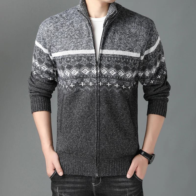 2020 New Brand Thick Velvet Knit Zipper Cardigan Sweaters For Men Casual Fashion Autum Winter Men Coats Jacket Mens Clothes 2020 New Brand Thick Velvet Knit Zipper Cardigan Sweaters For Men Casual Fashion Autum Winter Men Coats Jacket Mens Clothes