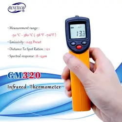 Цифровой инфракрасный термометр Температурная пирометр ИК лазерная точка Gun Бесконтактный 330 градусов GM320