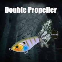 Whopper Popper Fishing Lure For Carp Topwater Floating Double Propeller Blade Soft Rotating Tail Hard Bait Bass Swimbait 9g 16g