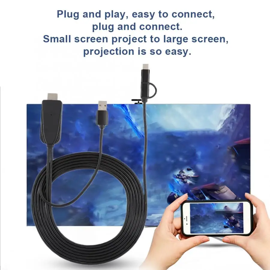 Micro usb type-C 2 в 1 к HDMI ABS алюминиевый сплав видео Конверсионный кабель адаптер такой же экран зеркальный кабель