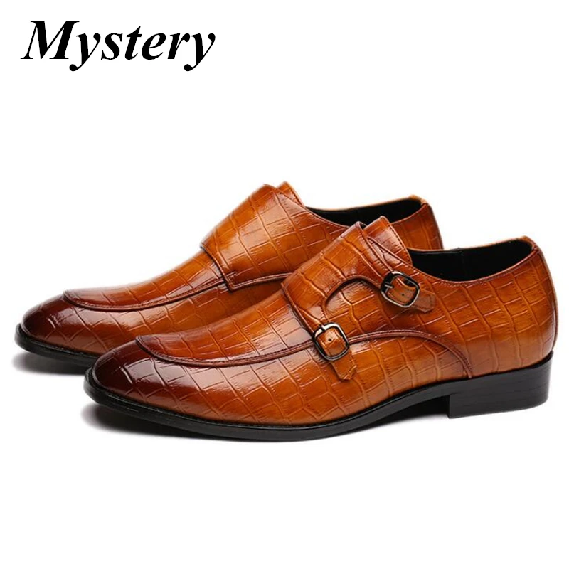 

High Quality New Mens formal shoes genuine leather oxford shoes men metal Belt buckle black dress wedding shoes brogues zapatos