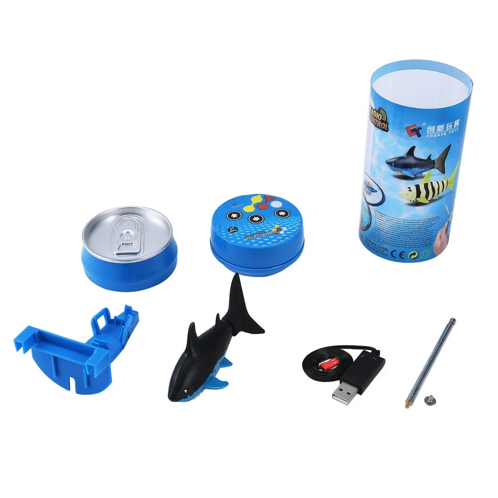 

Mini RC Submarine 4 CH Remote Small Sharks Remote Control Toy With USB Christmas Children Kids Gift Unique Packaging