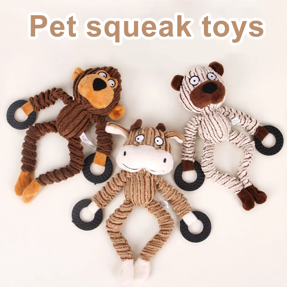 Собака Кошка звук Писк игрушки Pet Маленькая обезьяна плюшевые жевательные