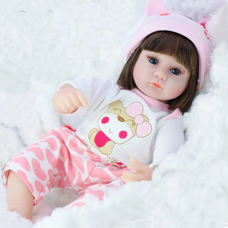

Baby Reborn Doll 42CM Baby Girl Dolls Soft Silicone Boneca Reborn Brinquedos Bonecas Children's Day Gifts Toys Bed Time Playmate