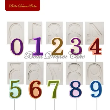 

Number 0-9 Silicone Mold Fondant Chocolate Cake Topper Moulds Cake Mould For Birthday Party Cake Decorating Tools Bakeware