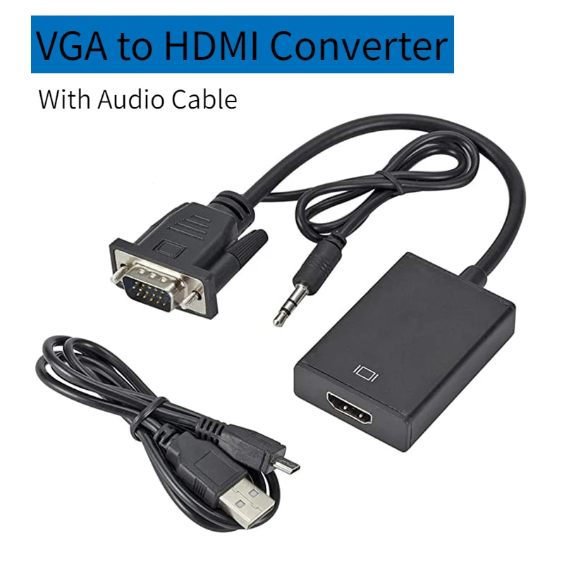 VGA Ke HDMI Adapter 1080P VGA Male To HDMI Female Converter dengan