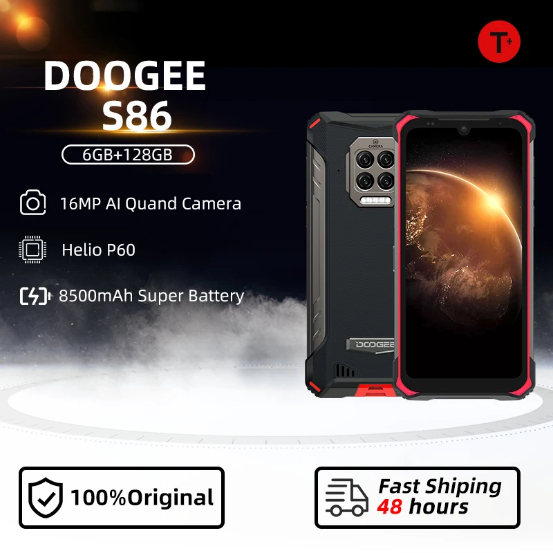 Смартфон DOOGEE S86 защищенный 6 + 128 ГБ 8500 мАч IP68/IP69K Android 10 | Мобильные телефоны и