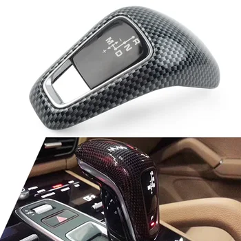 

Rear Carbon Fiber Car Gear Shift Knob Cover Trim Decoration For 2018 2019 2020 Porsche Cayenne