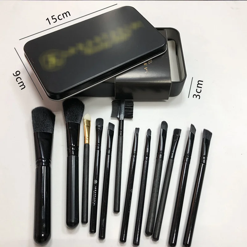 

2019 New 12Pcs Makeup Brushes Set With Case Blending Foundation Eyebrow Eyelashes Powder Fan Make up Brush Cosmetic Tools Kit