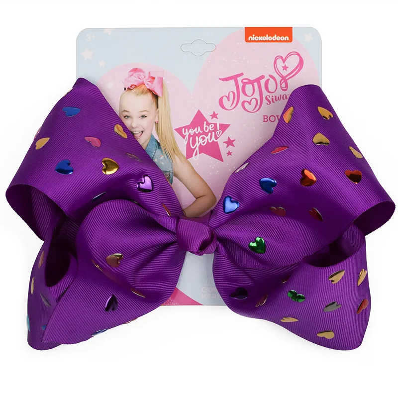 " Jojo Siwa банты для волос с зажимами типа Аллигатор блестки сердце стразы шпильки модные аксессуары для волос для детей - Цвет: 14