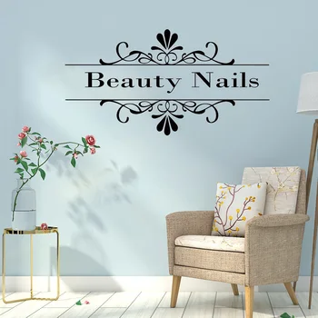 

Nail & Beauty Quote Vinyl Wall Sticker Nails Wallpaper For Beauty Salon Decor Wall Decals For Girl Bedroom Art Wall Stickers