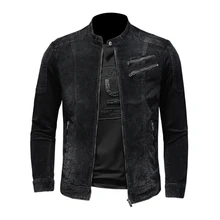 2021 New Spring and Fall Fashion Casual Men Solid Color Stand Collar Zipper Pocket Slim Retro Corduroy Long Sleeve Men's Jacket
