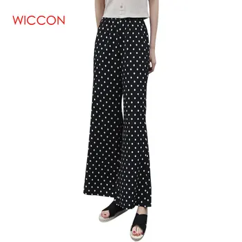 

Polka Dot Chiffon Wide Leg Pants Female Summer Spring Ankle-length Onts High Waist Loose 2020 New Arge Size Casual Pant