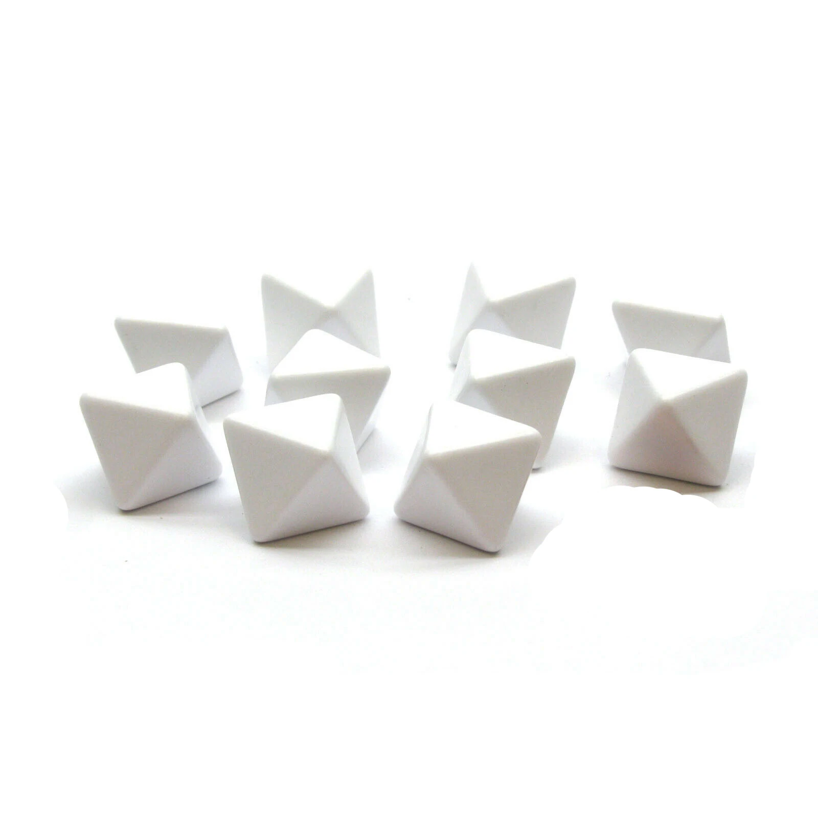 10PCS 15mm D8 White Blank Dice Written By Pen For Board Games Accessories 10pcs 16mm white blank dice d8 dice square corner diy teaching props dice 8 sided for board game and other games accessories