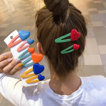 

Girl Colorful BB Clip Love Heart Hair Clip Set Cute Candy Color Side Clip Head Clip Girls Hairpin Headress