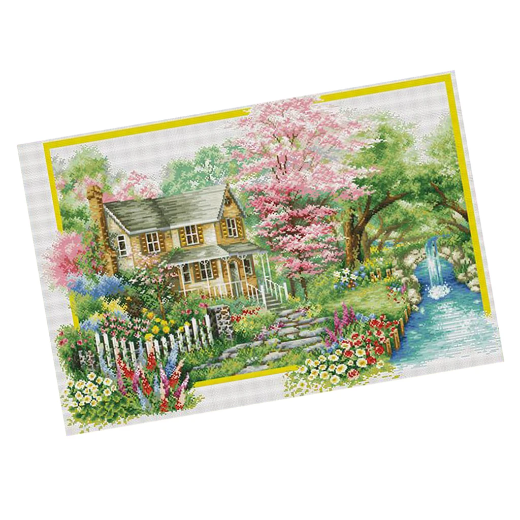 Spring Штамп набор для вышивки крестом 11CT вышивальный материал посылка-Сезоны пейзаж - Цвет: Spring