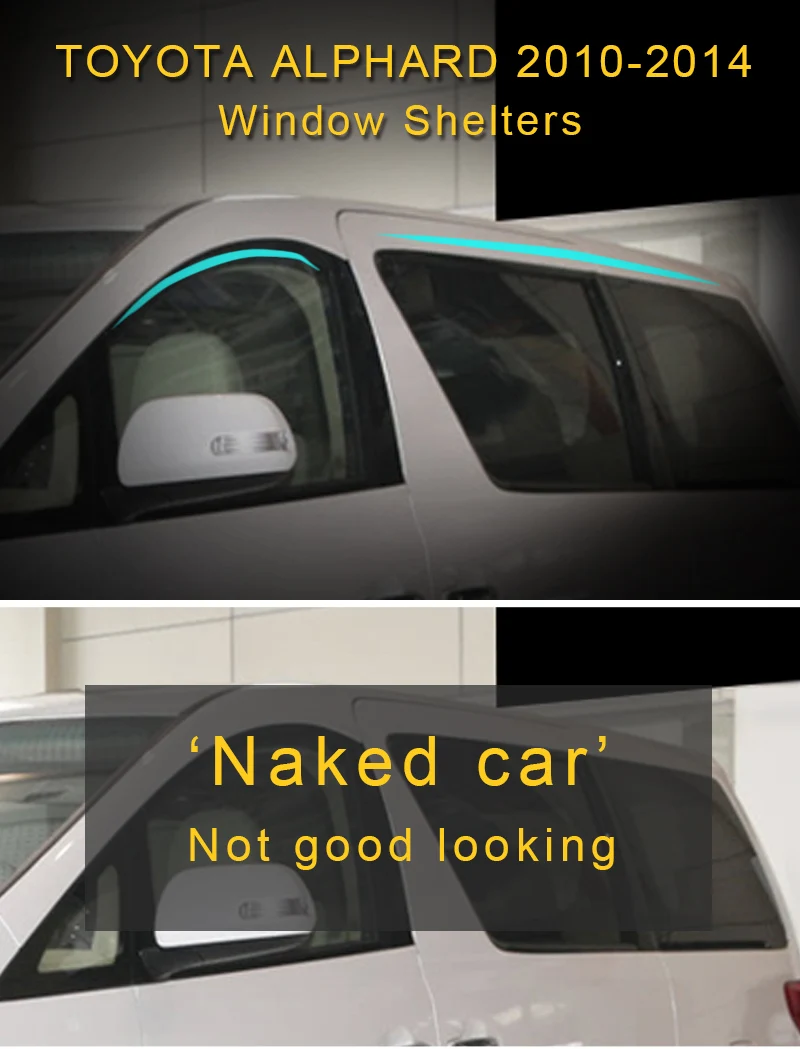 Для TOYOTA Alphard H2 2008- окна автомобиля Защита от солнца дождь козырьки щиток Shelter Защитная крышка отделка рамка наклейка аксессуары