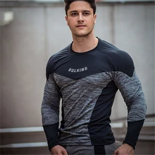 Футболка мужская Осенняя футболка с длинным рукавом, с круглым вырезом, с длинным рукавом, модная брендовая одежда для фитнеса, хлопковая футболка, топы, одежда