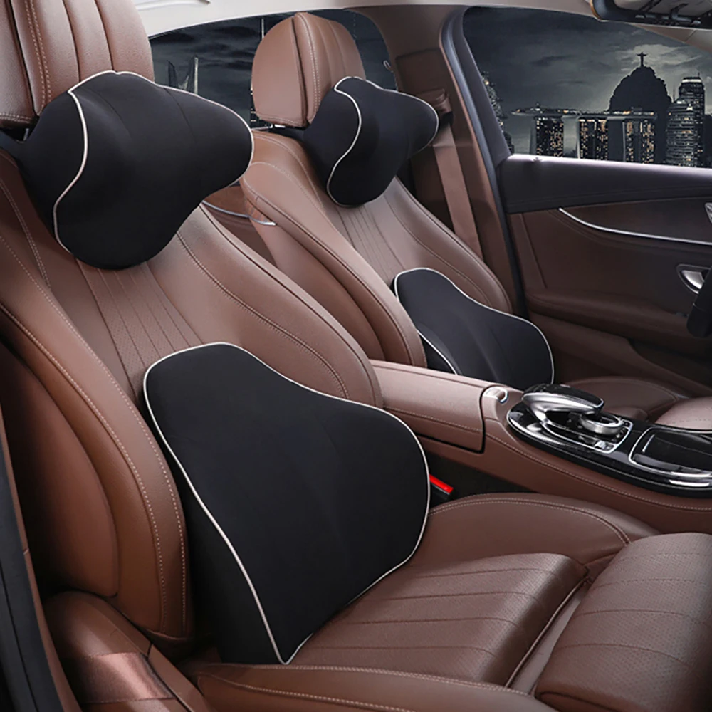 1 комплект 2 шт. опоры сидений автомобиля задний Поясничный Подушка и подголовник подушка для шеи Подушка с эффектом памяти драйвер для нижней части спины Ортопедическая подушка