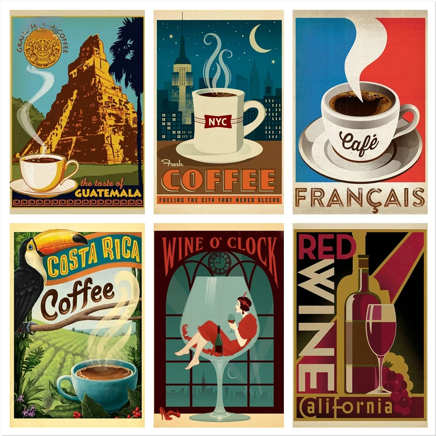 Постер на холсте с изображением кофе пива баров