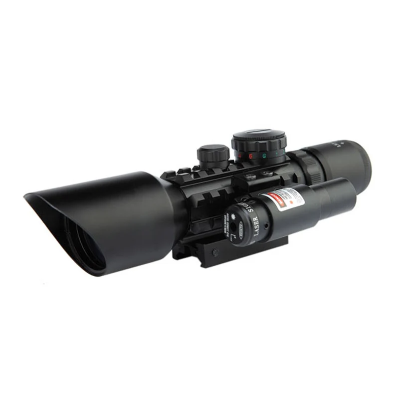 

New 3-10X42E M9 Compact Rifle Scope Sight red laser R/G Illum Rifle Optics Scope Tactical Riflescopes Hunting