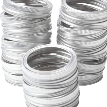 

Stainless steel top covers oxidation-resistant rings of screw bands 12 sets of mason jar lids with wide mouth canning discs mug
