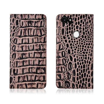 

Crocodile pattern genuine leather magnetic phone case card slot holder for Google Pixel 2 XL/Google Pixel 2 flip case funda capa