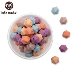 Let’s make 14mm 10Pcs Silicone Octagonal Beads Can Chew DIY Jewelry Pram Toy Nursing Accessories Baby Teether BPA Free