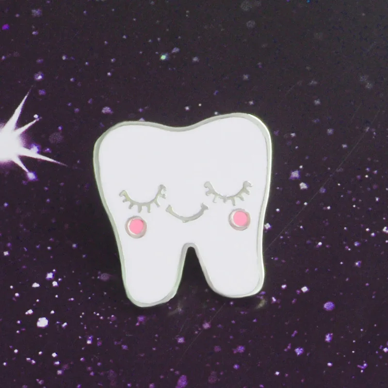 

2018 Summer New Style Cute Creative Smile Teeth Brooch Alloy Oil Drop Badges Women's Clothing Accessories