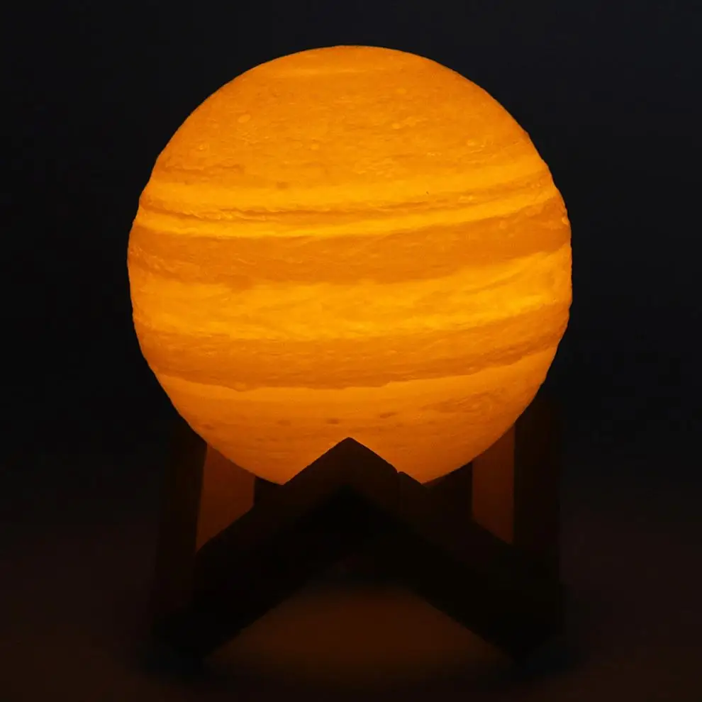 18 см перезаряжаемая 3D печать Jupiter лампа 2 изменение цвета сенсорный Переключатель длинный пресс переключатель для регулировки яркости для подарка домашний декор