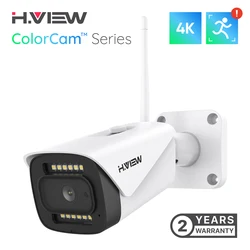 H.View Full Color Night Vision 8Mp 4K Ip Camera Wifi 6Mp Cctv Security Cameras Outdoor Audio Video Surveillance Sd Card Slot