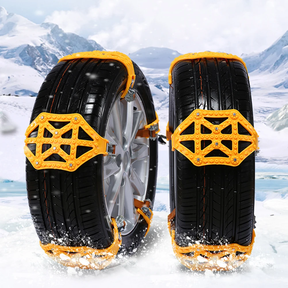 3pcs/set Car Tyre Winter Roadway Safety Tire Snow Adjustable Anti-skid Safety Double Snap Skid Wheel TPU Chains For Truck SUV