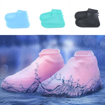 

1 pair Unisex Solid Color Waterproof Shoe Cover High Quality Thick Silicone Rain Boots Slip Wear-resistant Shoe Cover Protector