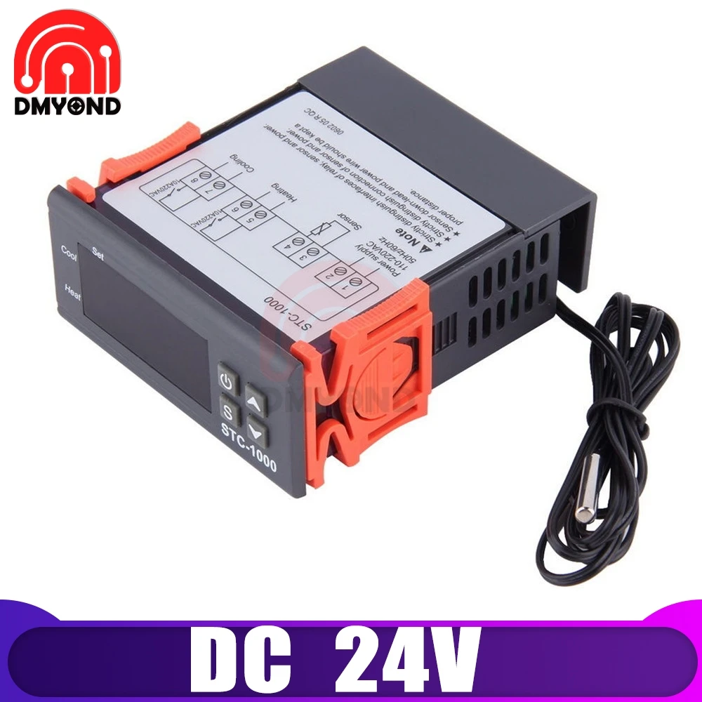 DC 24V AC 110 В 220 В DC 12 В 24 В STC 1000 светодиодный цифровой регулятор температуры термостат инкубатор водонагреватель реле нагрева охлаждения - Цвет: DC 24V