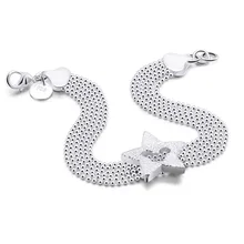 Яркие звезды браслет Твердые 925 пробы Серебряный Свадебный любовник браслеты для женщин дружба ювелирные изделия Одежда и аксессуары подарок