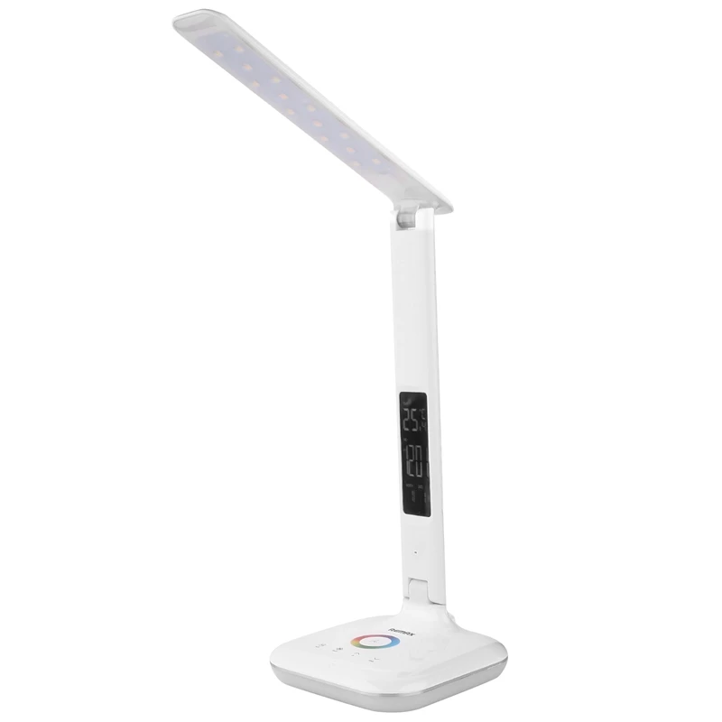 

HHO-Remax Rl-E270 Led Table Lamp Foldable Dimmable Press Table Lamp with Calendar Temperature Alarm Clock Light Night Light Lear