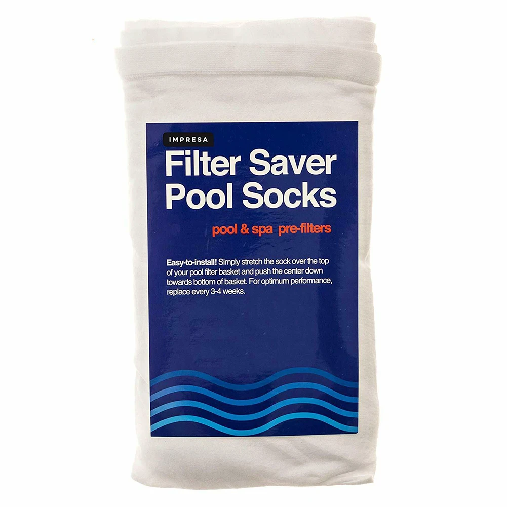 

Large Nylon Fine Mesh Pool Filter Socks Protect Screen Removes Debris Basket Sleeve Tubs Net White Saver Clean Reusable