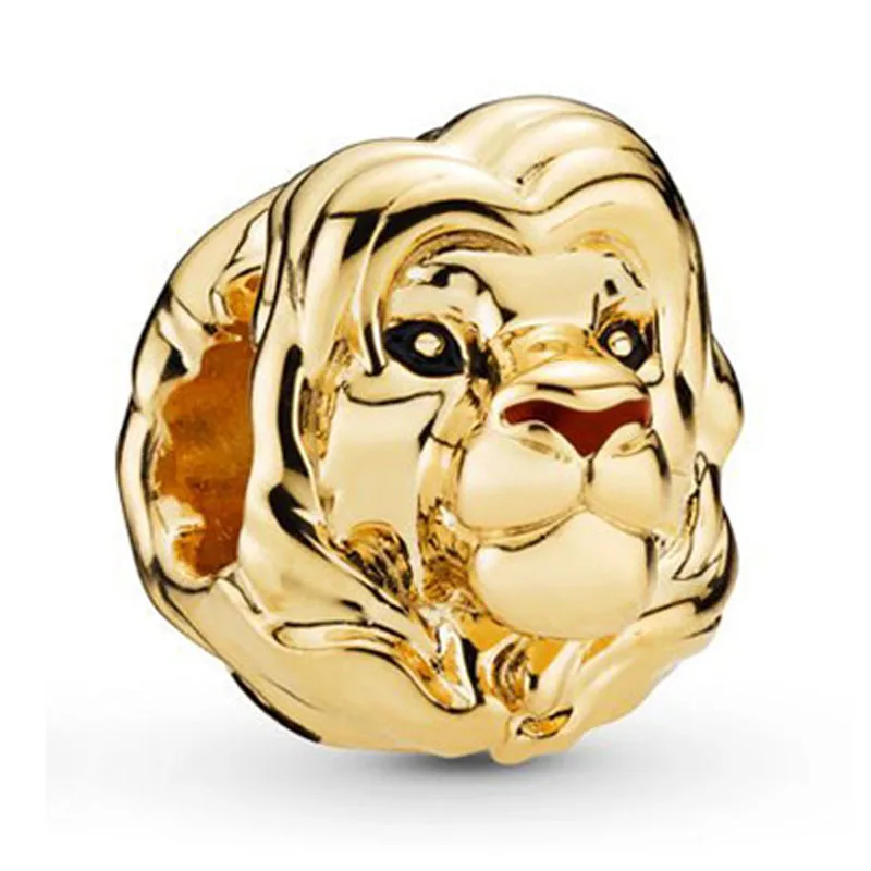 Воздушный шар земля Simba бусины подходят Pandora талисманы браслет ожерелье для женщин ювелирные изделия аксессуары - Цвет: gold simba