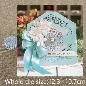 

New Design Craft Metal Cutting Die die cuts hexagon lace frame decoration scrapbook Album Paper Card Craft Embossing die cuts