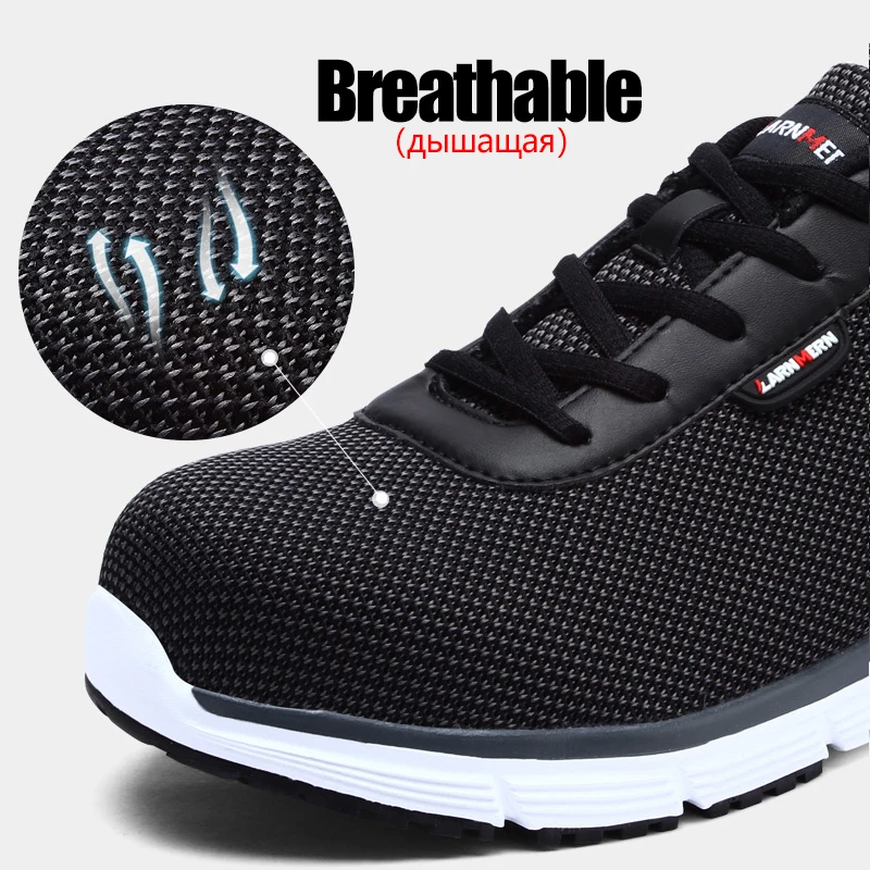 Koop Larnmern Mannen Stalen Neus Veiligheid Schoenen Voor Mannen Lichtgewicht Ademend Werkschoenen Mannen Security Schoeisel Beschermende Sneaker