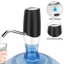 Портативный кнопочный перезаряжаемый Электрический диспенсер водяной насос с USB и 304 трубка из нержавеющей стали для 4.5L-18.9L Barrelled