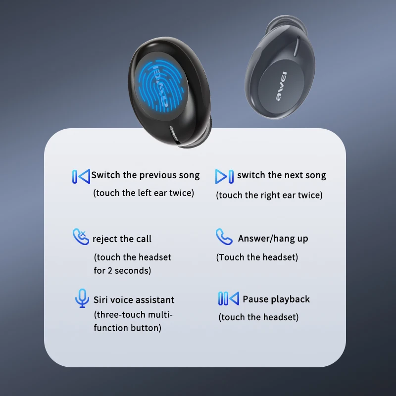 Мини наушники вкладыши AWEI TWS Bluetooth 5 0 с микрофоном|Наушники и гарнитуры| |