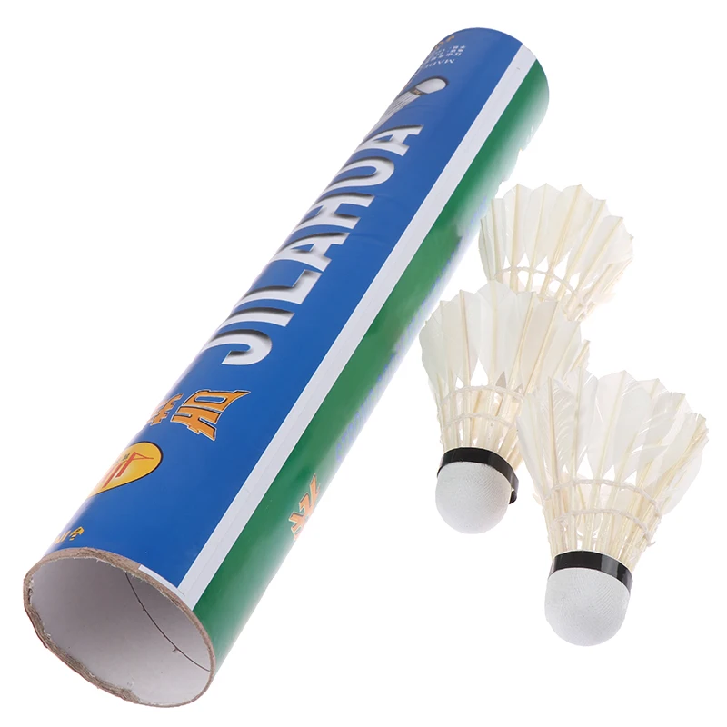 12 шт. белый из гусиного пера для бадминтона спортивные воланы прочный