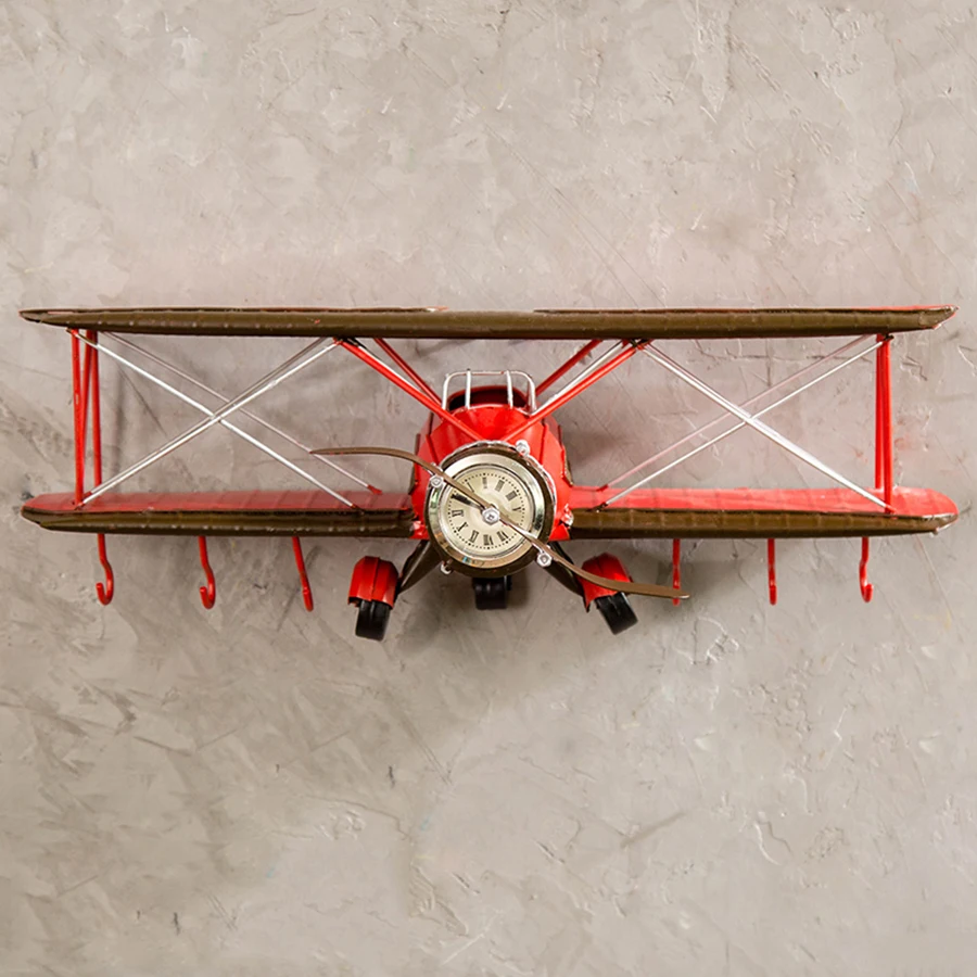 

Large Creative 3d Aircraft Model Wall Clock Modern Design Vintage Metal Silent Nordic Clock Klok Wall Clocks Home Decor WBY049