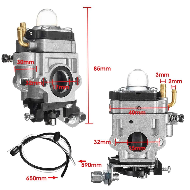 Мотоцикла карбюратор 15 мм 2 х тактный для 43Cc 47Cc 49Cc 50Cc 52Cc скутера ATV Байк