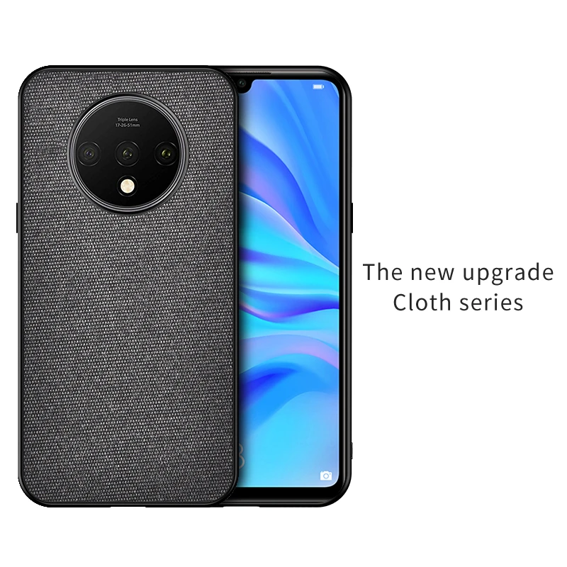 Чехол из хлопковой ткани, чехол для Oneplus 7T 7 Pro 6T 6, Тонкий Ультратонкий задний Чехол для 1+ 7 7T Pro One Plus 6T 6, мягкий ТПУ чехол - Цвет: Black